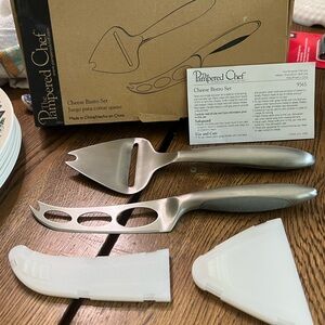 The Pampered Chef Stainless Steel Cheese Bistro Set
